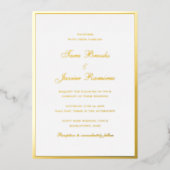 Einfache traditionelle formale Hochzeit Folieneinladung (Vorderseite)