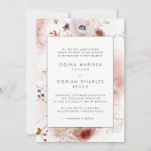 Einfache traditionelle Hochzeit mit Flora Einladung (Vorderseite)