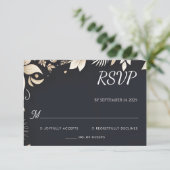 Einfache traditionelle Hochzeit ohne Verlängerung RSVP Karte (Stehend Vorderseite)