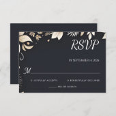 Einfache traditionelle Hochzeit ohne Verlängerung RSVP Karte (Vorne/Hinten)