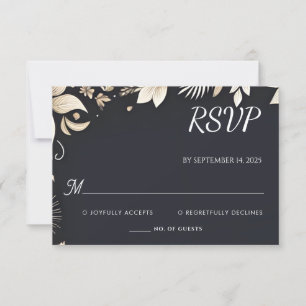 Einfache traditionelle Hochzeit ohne Verlängerung RSVP Karte