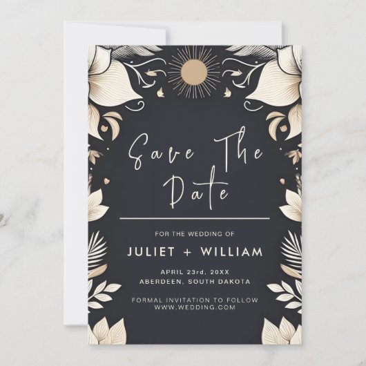 Einfache traditionelle Hochzeit ohne Verlängerung Save The Date (Vorderseite)