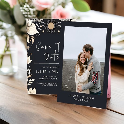 Einfache traditionelle Hochzeit ohne Verlängerung Save The Date