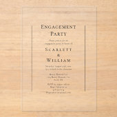 Einfache traditionelle Minimal-Engagement-Partei Acryleinladungen (Vorderseite)