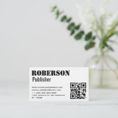 Einfache traditionelle weiße Karte mit qr Code (Stehend Vorderseite)