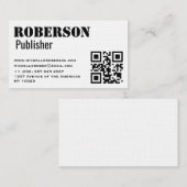 Einfache traditionelle weiße Karte mit qr Code (Vorne/Hinten)