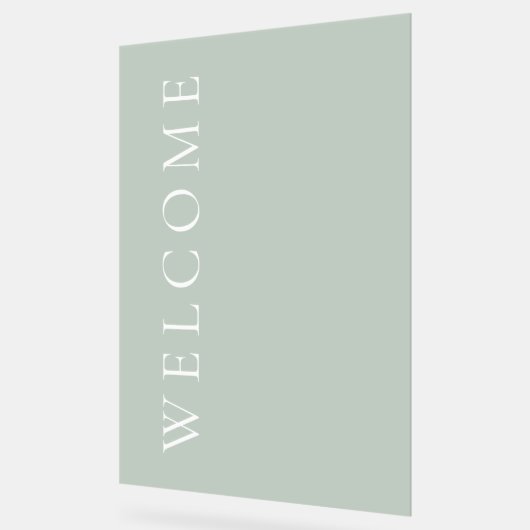 Einfache, transparente Grün-Begrüßung Acrylschild (Winkel)