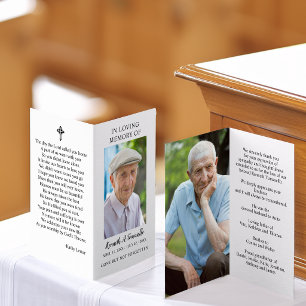 Einfache Trauer-Gedenkfoto gefaltete Gebetskarte