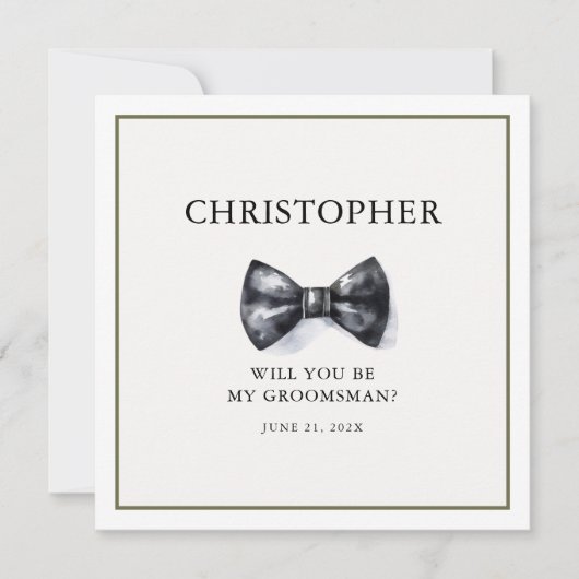 Einfache Trauzeuge-Karte Einladung (Vorderseite)