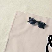 Einfache trendige Black + Beige Wedding Party Strandtuch (Beispiel)