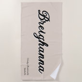 Einfache trendige Black + Beige Wedding Party Strandtuch (Vorderseite)