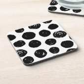 Einfache trendige Black Polka Dots Untersetzer (Linke Seite)