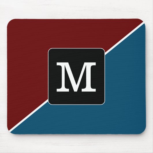 Einfache trendige Färbung Burgundy Blue Black init Mousepad (Vorne)