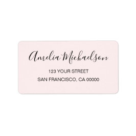 Einfache, trendige, minimalistische, pastellrosa A Adressaufkleber