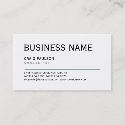 Einfache trendige Niedliche Schlichte Schwarz-weiß Visitenkarte (Vorderseite)