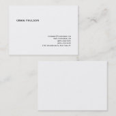 Einfache trendige Niedliche Schlichte White Busine Visitenkarte (Vorne/Hinten)