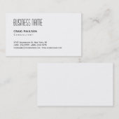 Einfache trendige Schlichte Schwarz-weiße Visitenk Visitenkarte (Vorne/Hinten)