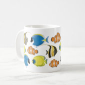 Einfache trendige tropische Fischgründe Minimalist Kaffeetasse (Vorderseite Links)