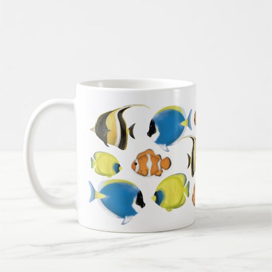 Einfache trendige tropische Fischgründe Minimalist Kaffeetasse (Links)