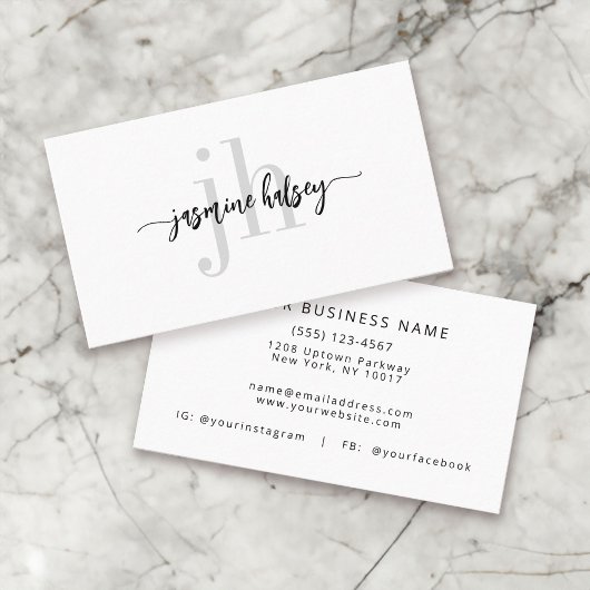 Einfache Trendname und Monogram-Visitenkarte Visitenkarte