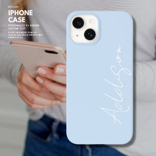 Einfache Trendy Blauen und Weiße Skriptbezeichnung Case-Mate iPhone 14 Hülle