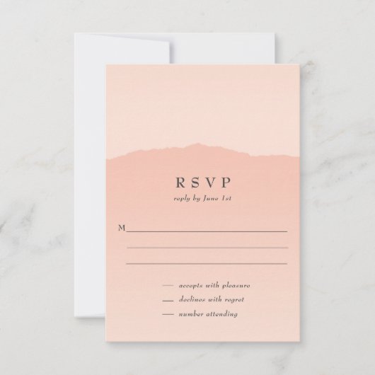 Einfache Trendy Blush Wedding RSVP Card Einladung (Vorderseite)