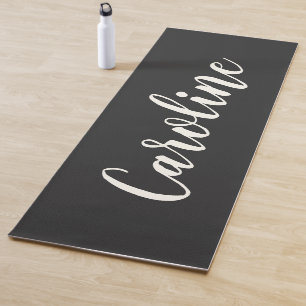 Einfache trendy Chic Black Calligraphy Personalisi Yogamatte