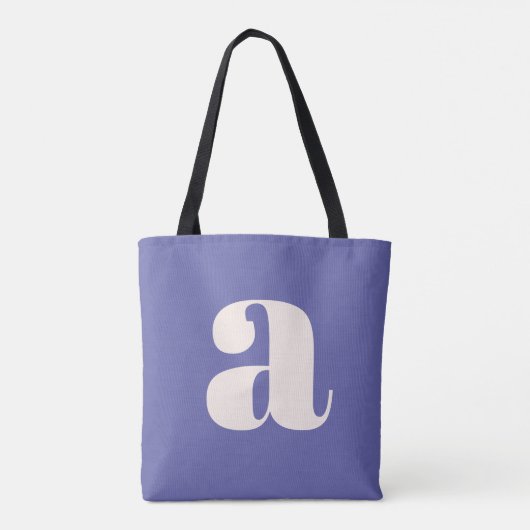 Einfache trendy Lila fette Retro Monogram Initial Tasche (Rückseite)