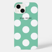 Einfache trendy moderne Sage Green Large Polka Dot Case-Mate iPhone Hülle (Rückseite)