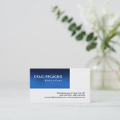 Einfache trendy Niedlich Blue Schwarz-weiß Busines Visitenkarte (Stehend Vorderseite)