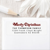 Einfache trendy Retro Red Christmas Rücksendeadres (Insitu)