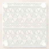 Einfache Tribal Art Muster braun Glasuntersetzer (Rückseite)