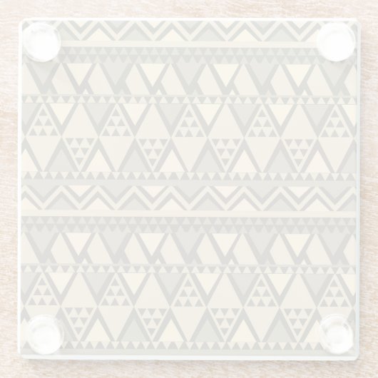 Einfache Tribal Art Muster braun Glasuntersetzer (Rückseite)