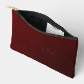 Einfache Triple Monogramm auf Blut bis dunkles, ro Zubehörtasche (Offen)