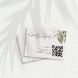 Einfache Tropenflora QR-Code RSVP-Karte RSVP Karte