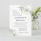 Einfache Tropenpalmenzweig Christliche Hochzeit Einladung (Stehend Vorderseite)