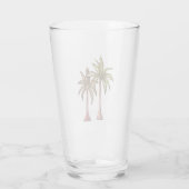 Einfache Tropical Beach Palm Bäume Zeichnend Somme Glas (Rückseite)