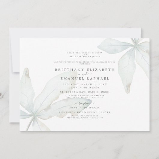 Einfache, tropische Blätter - Einladung (Vorderseite)