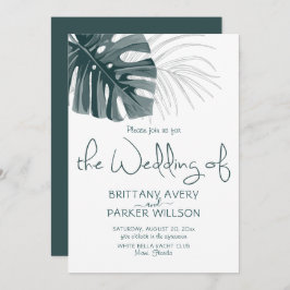 Einfache tropische Hochzeit Einladung