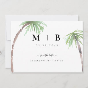Einfache tropische Hochzeit Save the Date mit Anfa