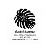 Einfache tropische Monstera Leaf-Rücksendeadresse Gummistempel (Prägung)