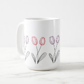 Einfache Tulip Blume Design Tasse (Vorderseite Links)