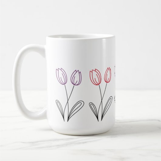 Einfache Tulip Blume Design Tasse (Links)