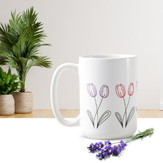 Einfache Tulip Blume Design Tasse
