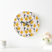 Einfache Tulip-Blume Große Wanduhr (Zuhause)