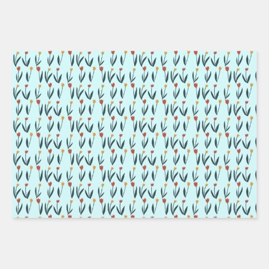 Einfache Tulips Osterfrühling Blumenmuster Geschen Geschenkpapier Set (Vorderseite 2)