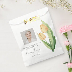 Einfache Tulpen-Foto-Trauer-Samen Geschenktütchen