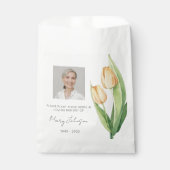 Einfache Tulpen-Foto-Trauer-Samen Geschenktütchen (Vorderseite)