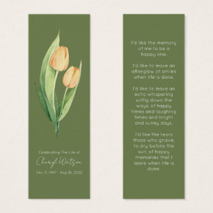 Einfache Tulpen-Trauer-Gedenk-Lesezeichen