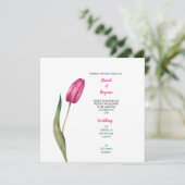 Einfache Tulpenblumen-Einladung Save The Date (Stehend Vorderseite)